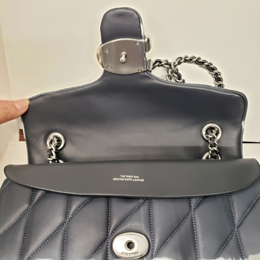 Coach Tabby 26 Tie Dye Metallic Gray Quilted Shoulder Bag - Picture 11 of 15